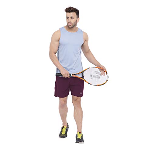 Image of CHKOKKO Men Shorts for Gym Sports or Running | Dry-Fit Fabric Single Layered Active Summer Workout Wear Knee Length Regular Fit | Elastic Waist with Front and Back Pockets