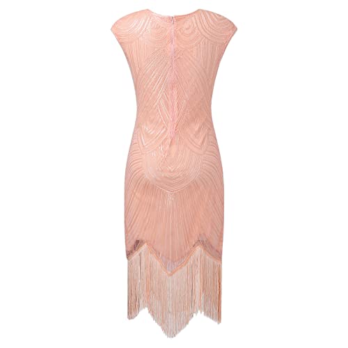 Robe gothique fluide grande taille à franges et sequins rétro - 4