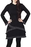 Kleidlänge: 87 cm PUREWONDER Kleid in Lagenlook-Optik mit Zipfelkapuze dr74 Schwarz L