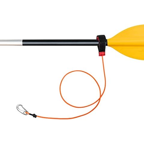 Seafard Elastic Kayak Paddle Leash, Fishing Rod Leash Lanyard, Surfboard Safety Rod Leash with D-ring Carabiner for Kayak, Rowing and SUP Paddles, Fishing Poles Rods Orange Cover
