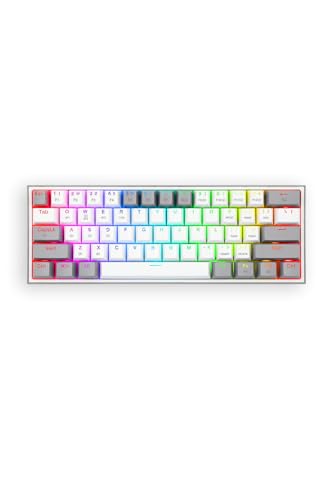 Redragon K616 RGB Grey White Fizz Pro 3 Modes Wireless/BT/Wired 60% removable Mechanical switch RGB backlight Gaming Keyboard