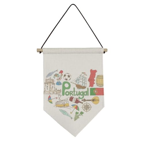 Drapeau Portugal toile suspendre avec motif cœur drapeau national décoration maison
