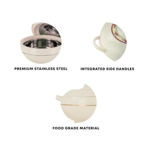 SQ Professional Ambiente 3 Piece Food Warmer Insulated Casserole Hot Pot 1200ml 1600ml 2500ml Set Cream
