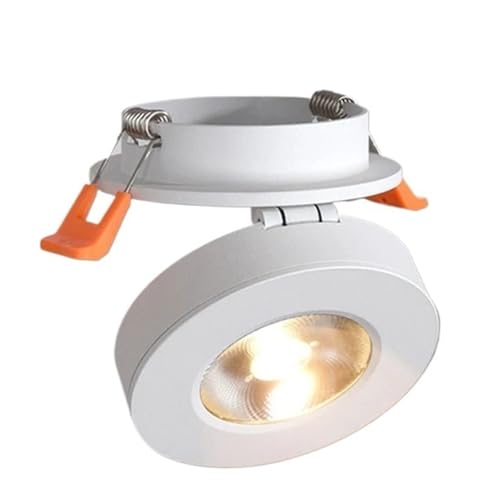 Foco empotrable COB giratorio de 360 grados, diseño delgado negro regulable para interior 1