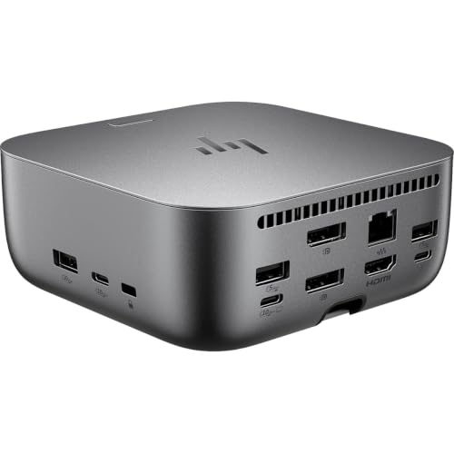 Image of HP Thunderbolt 4 Ultra 180W G6 Dock - for Desktop PC, Notebook - Charging Capability - 230 W - Thunderbolt 4-4 Displays Supported - 8 x USB Ports - 5 x USB Type-A Ports - Type-A - 3 -C - -C - 1 RJ-4