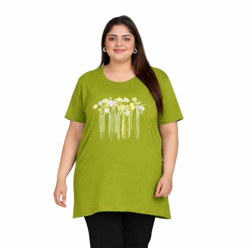 Image of In Love Women's Plus Size Longline T-Shirt with Side Pocket, 3 /4 Sleeve, Crew Neck