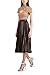 BCBGMAXAZRIA Women's Maxi Skirt with Faux Leather and Pleats, Coffee Bean, Small