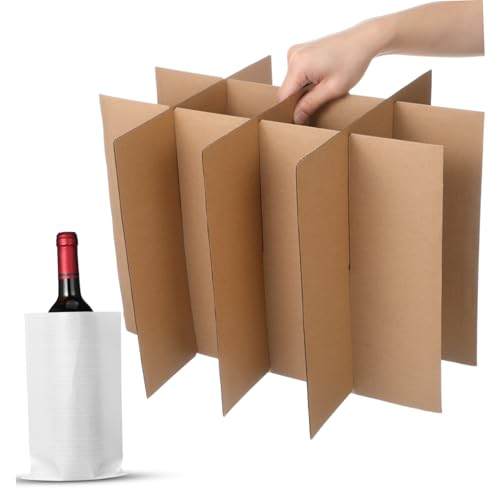 jojofuny Kit de Accesorios para Embalaje con Divisores de Cartón Ondulado Bolsas de Burbujas Organizador para Envío Mudanza y Protección de Objetos Frágiles