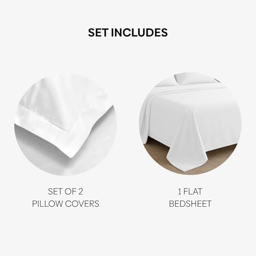 Image of Haus & Kinder Luxury 300 TC Cotton Bedsheet for King Size Bed Premium Double Bed Sheet with 2 Pillow Covers, Pure Cotton Fabric Lavender Fog Bedsheet