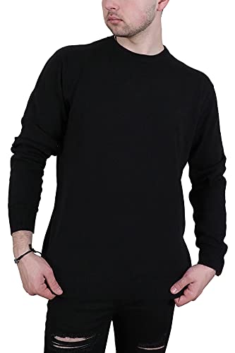 Pull col rond homme 100% coton grande taille basique chic