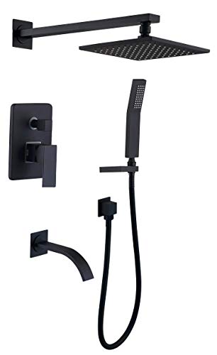 Shower Tub Faucet Set Shower System Rainfall Shower head with Waterfall Spout Shower