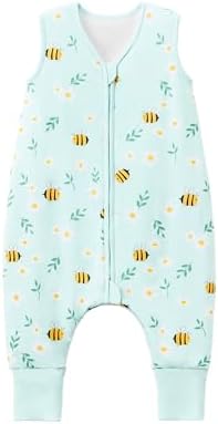 ZIGJOY Bamboo Rayon Sleep Sack With Legs & Feet - 1.0 Tog, Convertible Footies, For Toddlers 6-36 Months