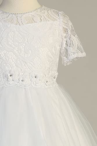 Pink Princess First Communion Dresses for Girls 7-16 1st White Holy Lace Dress Size Vestidos de Primera Comunion para Niñas4