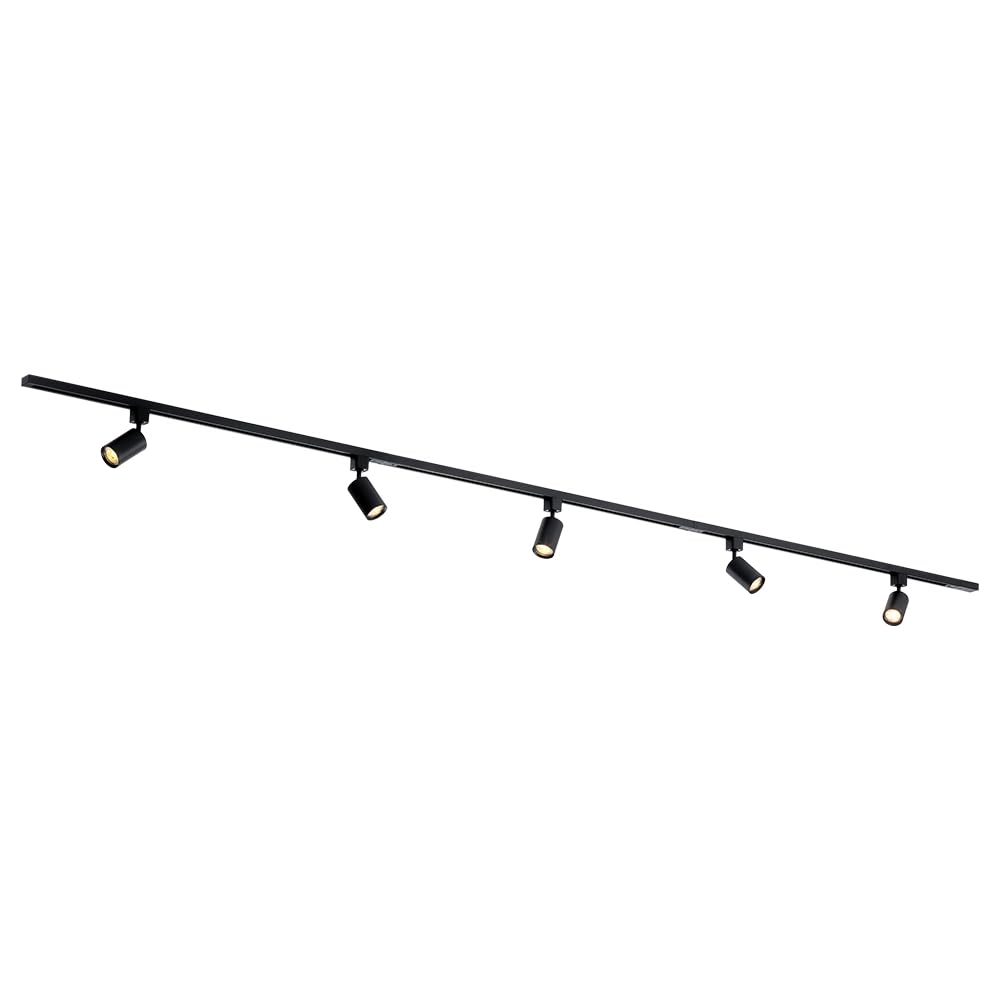 Qub Focus III 1-Phasen Led Schienensystem - 300 cm - 5x GU10 Spots Schienensystem lampen - 3x 1m Lichtschienensystem - I-Form - Deckenstrahler Schwarz - Erweiterbar & flexibel - LED-kompatibel