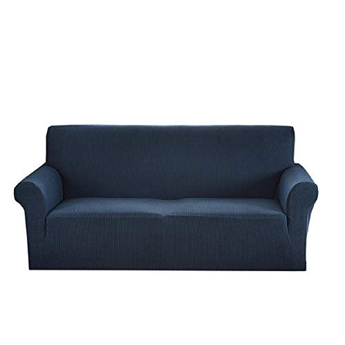 Housses de canapé élastiques bleu marine pour fauteuil de salon