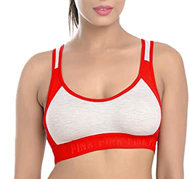 � Sports Bra Set for Women Gym Yoga Running Dancing Active wear Workout Girls Everyday wear (36, Sport Panty Bra Set Blue,Pink,RED Pack of 3) (40, Only Sport Bra Set Pack of 1 Red)-image-25