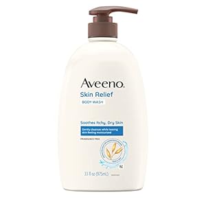 Aveeno Skin Relief Fragrance-Free Body Wash with Triple Oat Formula Soothes Itchy, Dry Skin, Formulated for Sensitive Skin, Fragrance-, Paraben-, Dye- & Soap-Free, 33 fl. Oz