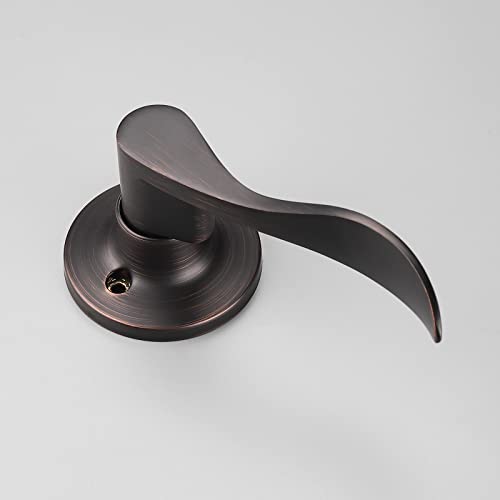 Gobekor 1 Pack Right-Handed Door Levers Dummy Closet French Door Handles Oil Rubbed Bronze Wave Interior Non-Turning Door Lever For Pantry #TOP5