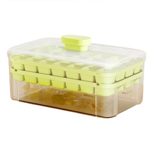 COMFOLIVING Eiswürfelbereiter, Eiswürfelschale mit Deckel - Doppellagige gepresste Eiswürfelmaschine, Eiswürfelschale inkl