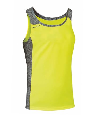 ASIOKA - T-Shirt de Sport Bretelles pour Homme - T-Shirt de Running pour Homme - T-Shirt Technique à Bretelles - Couleur Jaune Fluo
