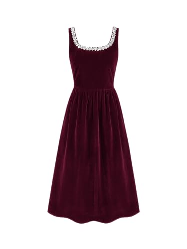 CIDER Maxi Dress for Women Velvet Rhinestone Square Neck A Line Sleeveless Party Cocktail Elegant Maxi Dresses