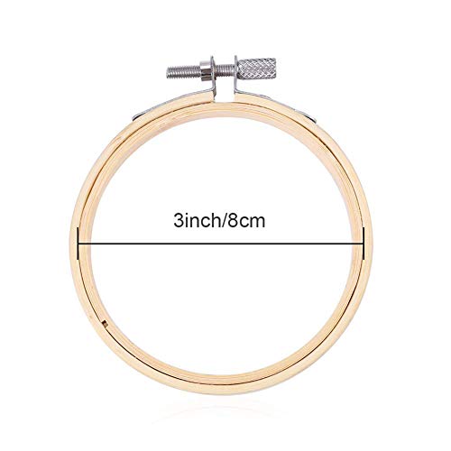 12 Pieces 3 Inch Embroidery Hoops Bamboo Circle Cross Stitch Hoop Ring For Embroidery And Cross Stitch Hoop Ring Bulk Wholesale For Art Craft Handy Sewing #TOP2
