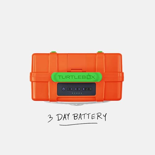 Image of Turtlebox Original Gen 3: Portable Outdoor Bluetooth Speaker - Ultra-Loud (120dB), Waterproof (IP67), Rugged, Impact-Resistant, 3-Day Battery | Party Mode: Unlimited Pairing Stereo, Orange /Kelly Green