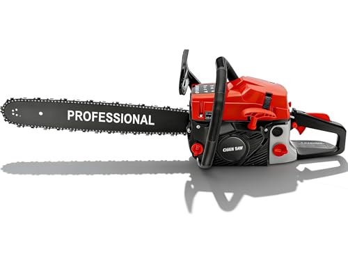 TMHWYP Motosierra de gas de 58 cc de 20 pulgadas, motosierras de gasolina de 2 ciclos, motosierras eléctricas de mano para cortar árboles de madera