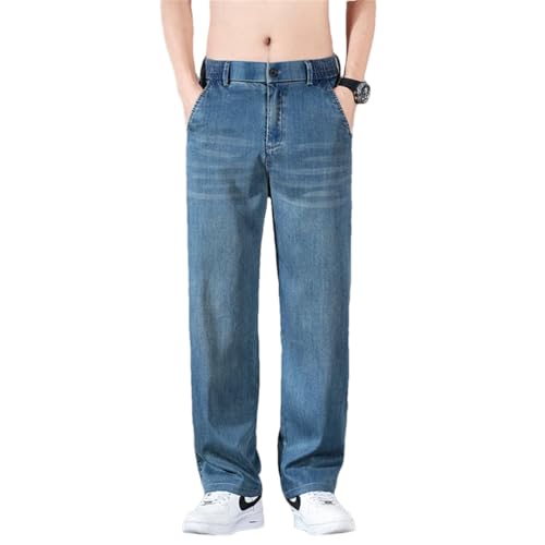 Men's Jeans Business Classic Straight Denim Trousers Stretch Comfortable Loose Jean Pants