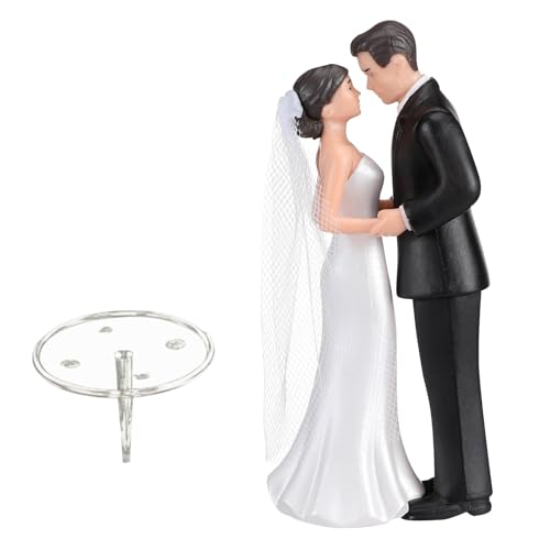 Figurine de Gâteau de Mariage Couple de Mariés, Décoration de Gâteau de Mariage, Figurine de Couple de Mariés, Figurine pour Gâteau de Mariage Apte au Contact Alimentaire, 11 Cm