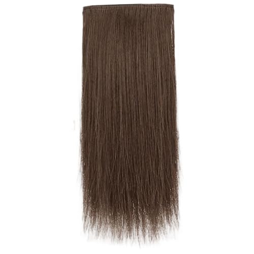 Clip in Extensions, clip per capelli dritti corti da 15 cm in estensioni, pezzi di capelli un pezzo, invisibili per diradamento da donne (marrone chiaro) nelle estensioni dei