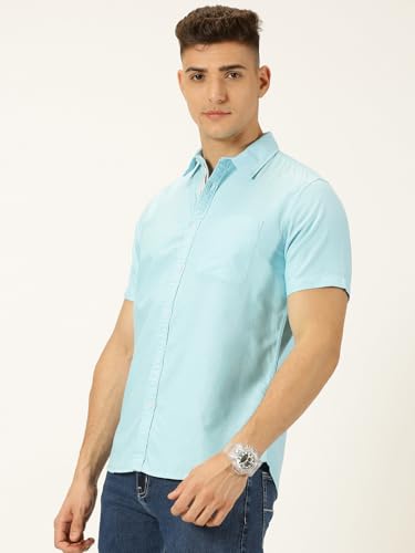 Image of Thomas Scott Men's Cotton Casual Shirt | Regular Fit | Soft & Breathable Fabric | Stylish Everyday Wear for Work, Travel & Outings