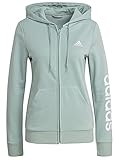 Capucha con cordón adidas GL0795 W Lin FT FZ HD Sweat Womens Hazy Green/White M