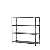 プラス AB 抗菌 スチールラック 耐荷重150kg/段 4段 幅151.2 奥行61.2 高さ150cm AB15156-4 ブラック 437063