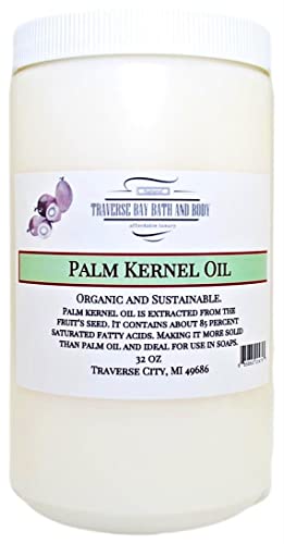 Palm Kernel oil Soap making supplies. Organic Sustainable 32 fl oz.certified sustainable by IP RSPO and Rainforest Alliance.