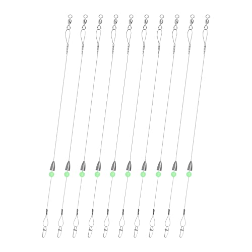 ZASIE Carolina Rigs for Fishing- Steel Fishing Leaders with Weights, Pre Rigged Carolina Rigs with...