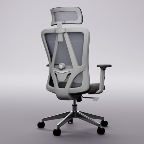 Image of Kinetix Ergonomic Office Chair for Work | Multi-Lock Synchro Tilt Mechanism | 5 Year Warranty | 3D Armrest | Adjustable Lumbar (Grey, 3D with Multi Lock)