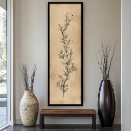 Art vertical en toile pour bureau : tableau long et étroit 50x150cm tendance