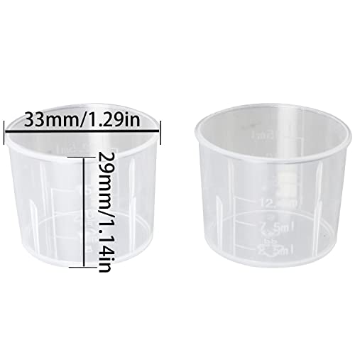 20 vasos medidores plásticos 15 ml transparentes miniatura 2