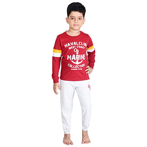 Image of Clothe Funn Boys Printed Cotton Full Sleeves T-Shirt & Pant Set