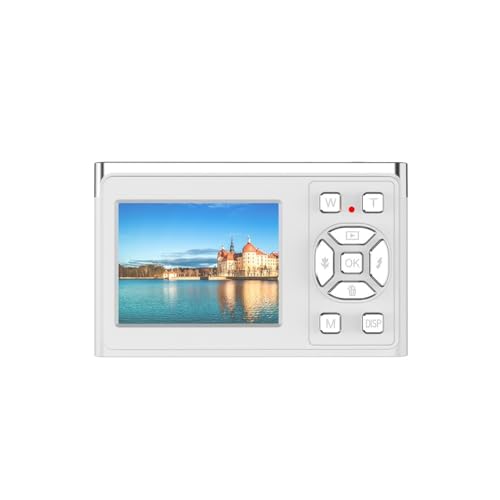 Appareil photo numérique HD pour voyage étudiant avec grand écran de 2.2 pouces blanc