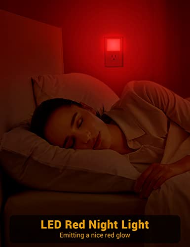 Jandcase Red Night Light, Led Plug In Night Lights[4 Pack], Nightlight With Dusk To Dawn Light Sensor, 0.3W Red Light For Party Decor,Bedroom,Bathroom,Gaming Room,Christmas Lighting #TOP4