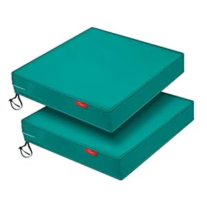 Pcinfuns Patio Chair Cushion 19 x 19 Inch Outdoor Seat Cushions for Patio Furniture Garden Sofa Couch Chair Pads with Adjustable Straps Set of 2, Peacock Blue