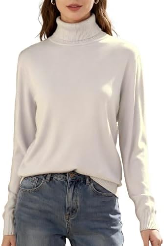 SANGTREE Women's Turtleneck Sweater Long Sleeve Casual Fall Winte...