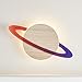 Produktbild Lights4fun LED Wandleuchte Planet Saturn Fernbedienung Timer batteriebetrieben Innenbereich Kinderzimmerdeko