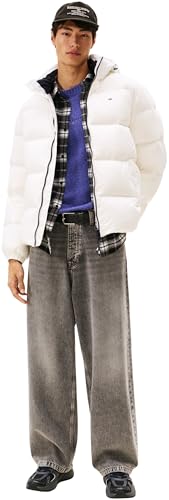 Tommy Jeans Veste Matelassée Homme Essential Down Jacket Chaude, Blanc (Ecru), XXL