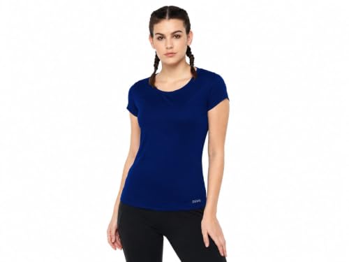 Image of Women Polyester Stretch Regular Fit Round Neck Half Sleeve T-Shirt (Pack of 1)