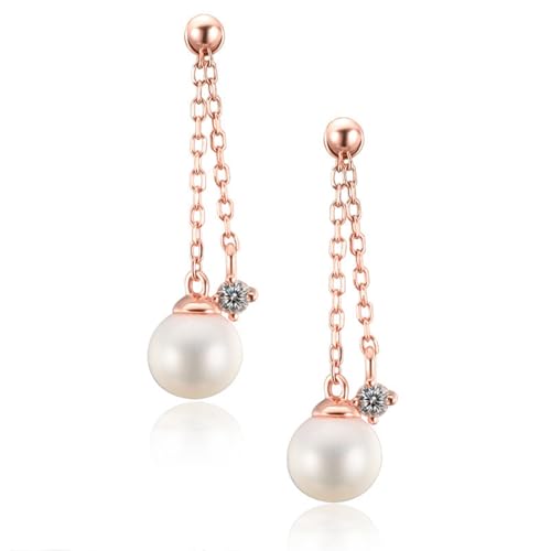 Boucles d'oreilles or 18K moissanite et perle de prestige