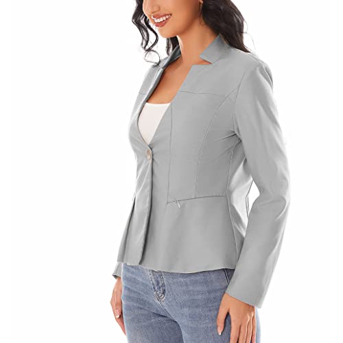 Women's Open Front Office Work Business Crop Suit Blazer Jacket2