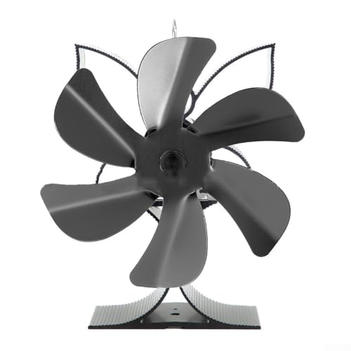 Ventilatore per stufa con tecnologia a calore con design a 6 pale, fa circolare l'aria calda dalle stufe a legna e a pellet senza bisogno di batterie o elettricità esterna